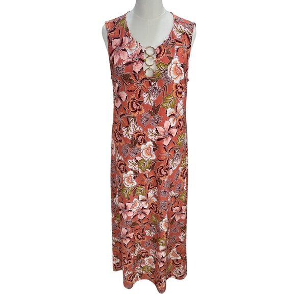 Ellen Weaver Sleeveless Maxi Dress Floral Boho Summer Vacation Resort Large - Picture 6 of 9